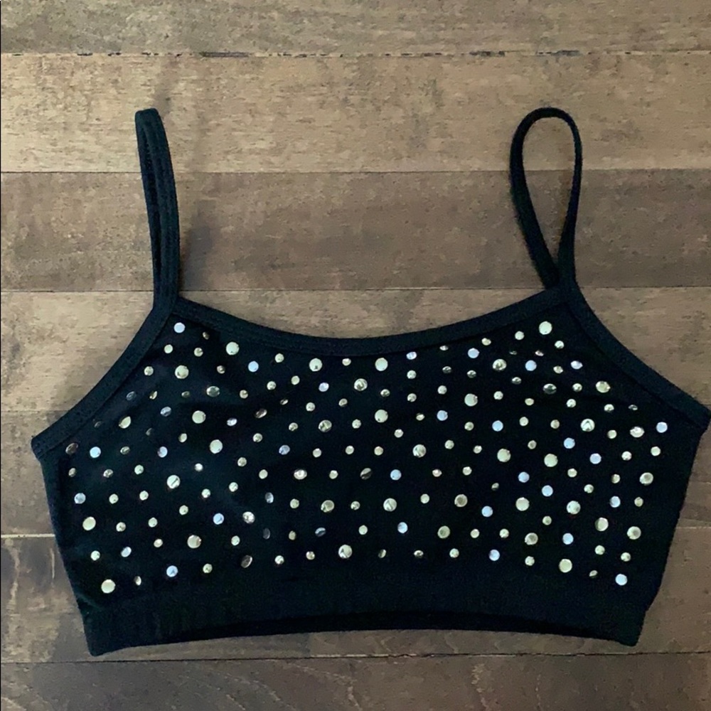 Girl’s funky diva studded dance bralette